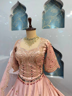"BLUSH ROSE REGAL EMBROIDERED LEHENGA"