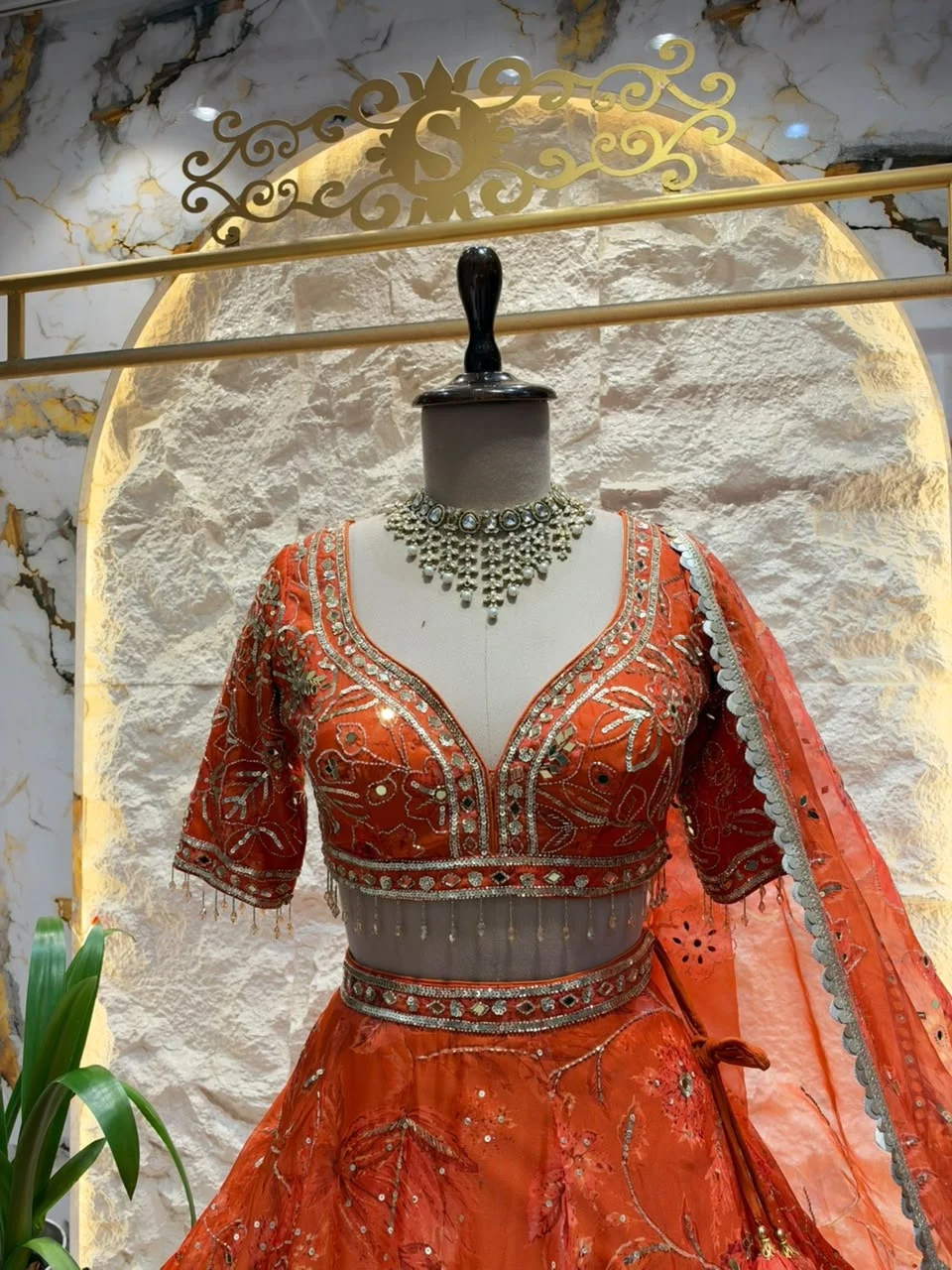 "ROYAL ORANGE BRIDAL LEHENGA"