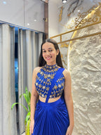 "ROYAL SAPPHIRE DRAPE SAREE"