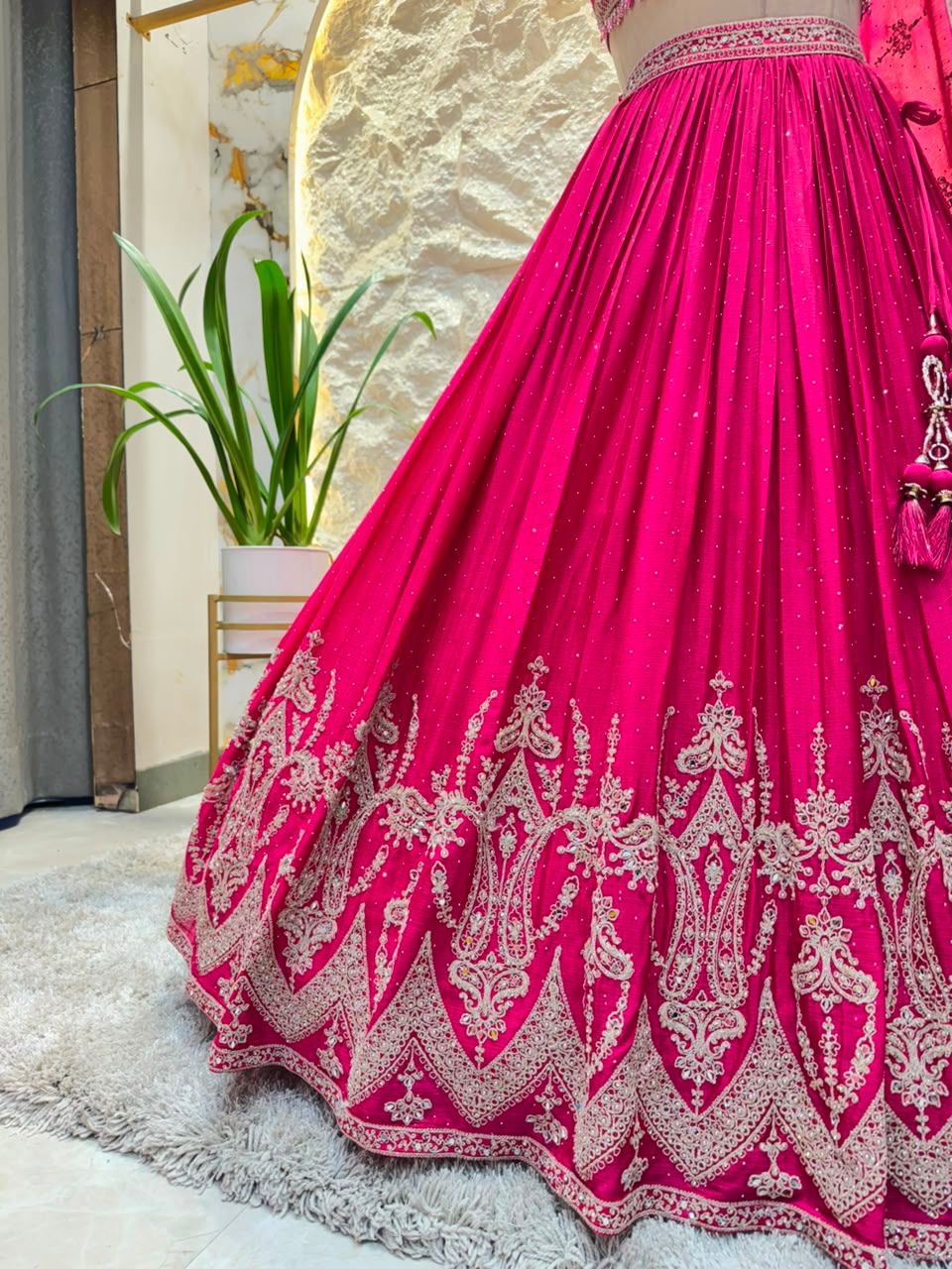 "RANI PINK REGAL BLOOM LEHENGA"