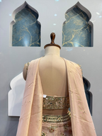 "BLUSH PINK EMERALD EMBELLISHED LEHENGA"