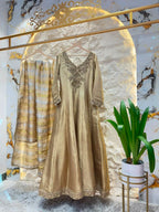 "CHAMPAGNE REGAL EMBROIDERED ANARKALI"