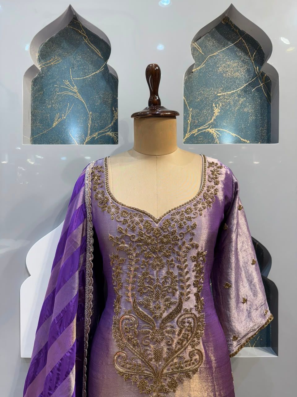 "LAVENDER ROYALE EMBROIDERED SHARARA"