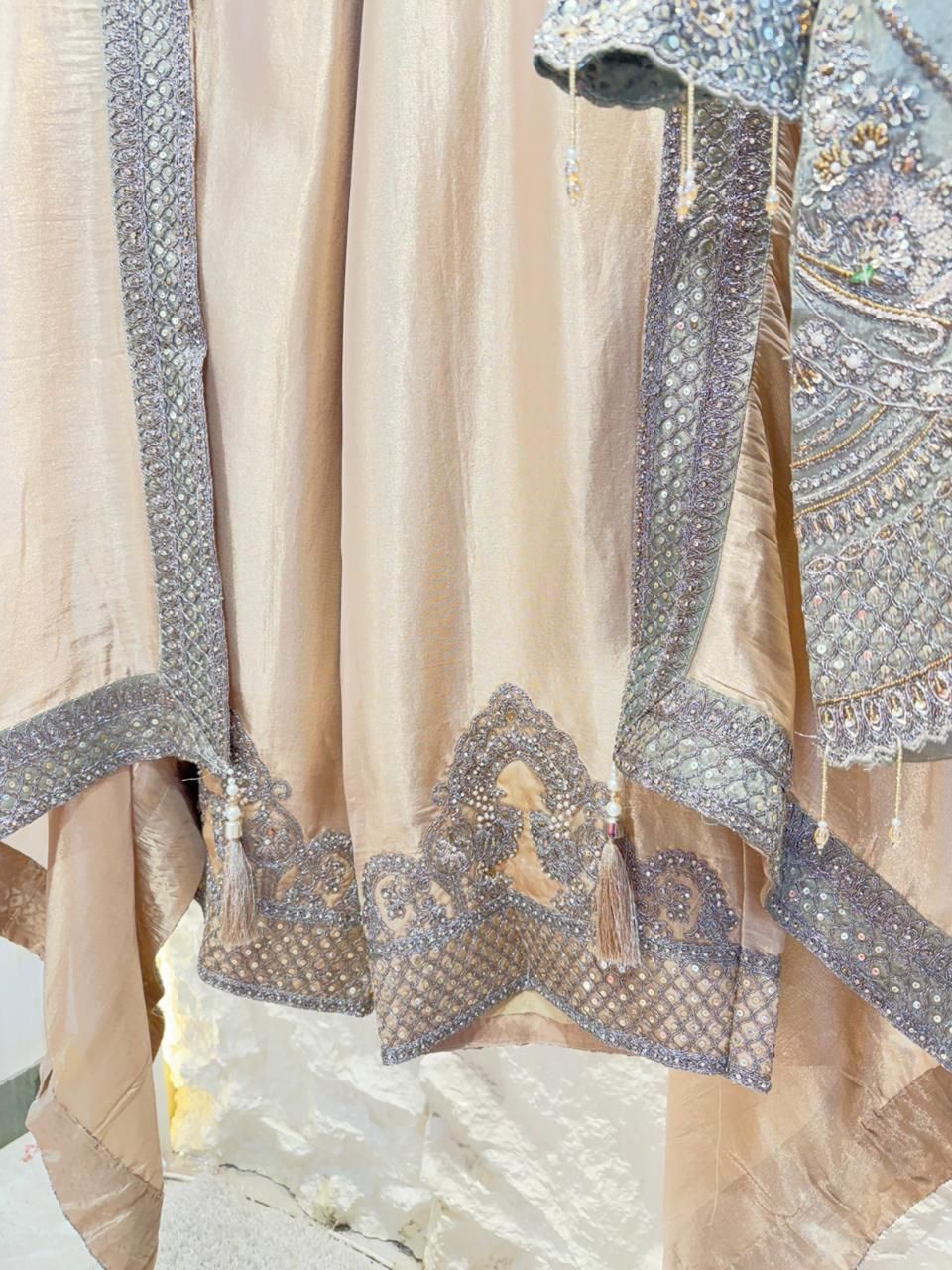 "SAGE ELEGANCE HAND EMBROIDERED SUIT"