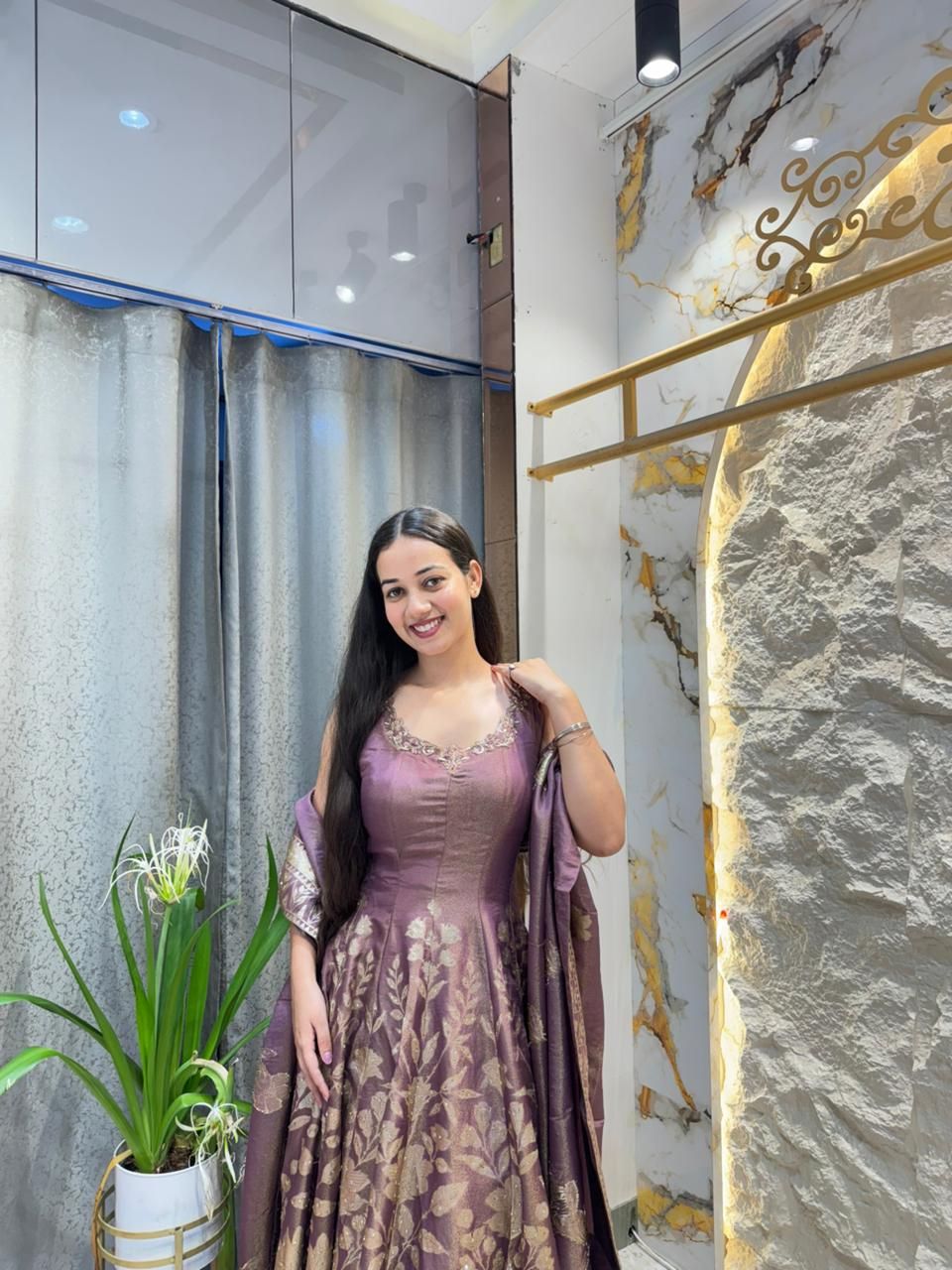 "LAVENDER LUXE BANARSI ANARKALI"