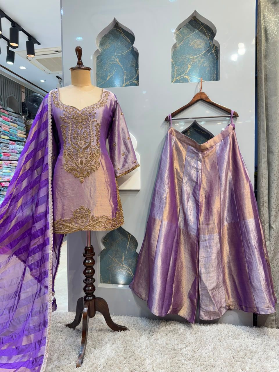 "LAVENDER ROYALE EMBROIDERED SHARARA"