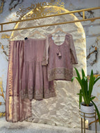 "MAUVE MIRAGE EMBELLISHED SHARARA"