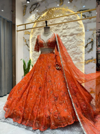 "ROYAL ORANGE BRIDAL LEHENGA"