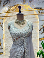 "SILVER MIST EMBELLISHED SAREE"