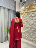 "ROYAL MAROON EMBROIDERED SUIT"