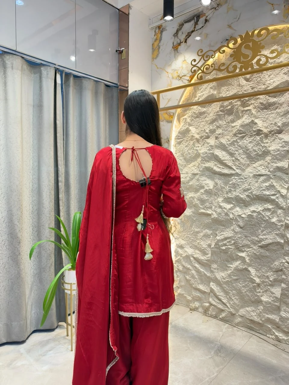 "ROYAL MAROON EMBROIDERED SUIT"