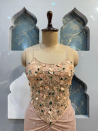 "CHAMPAGNE CRYSTAL DRAPED INDO-WESTERN"