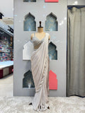 "IVORY RADIANCE DRAPE SAREE"