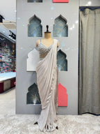 "IVORY RADIANCE DRAPE SAREE"