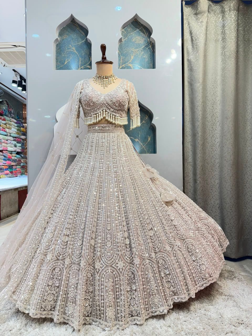 "IVORY ROYALE TASSEL LEHENGA"