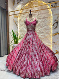 "RUBY RADIANCE EMBELLISHED LEHENGA"