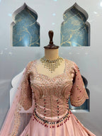 "BLUSH ROSE REGAL EMBROIDERED LEHENGA"