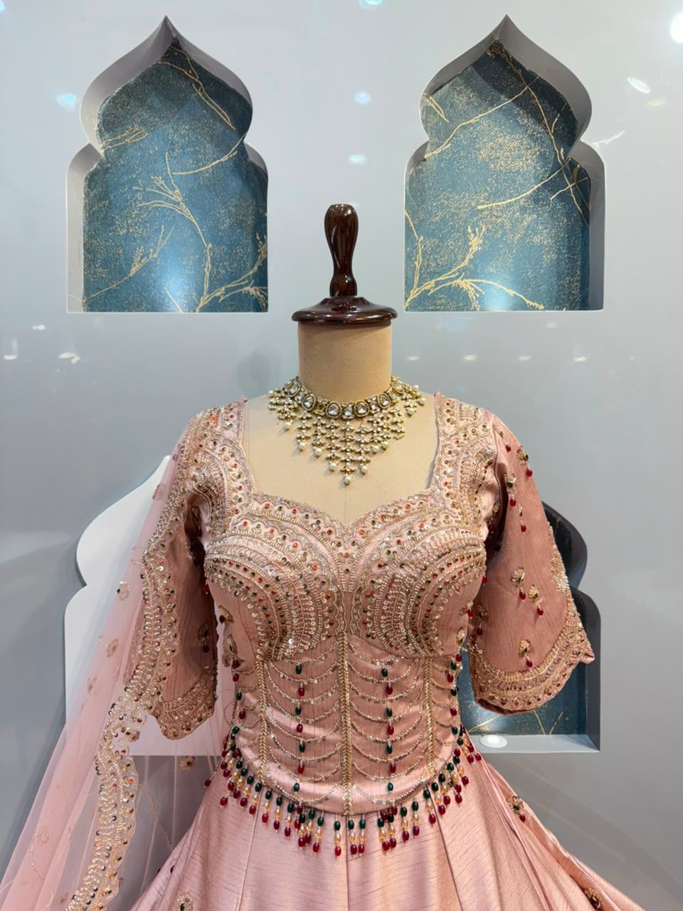 "BLUSH ROSE REGAL EMBROIDERED LEHENGA"