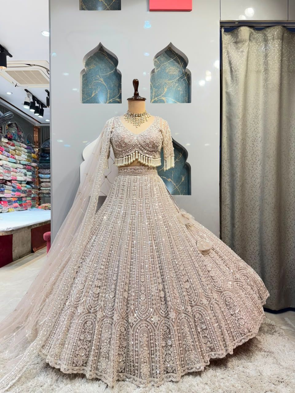 "IVORY ROYALE TASSEL LEHENGA"