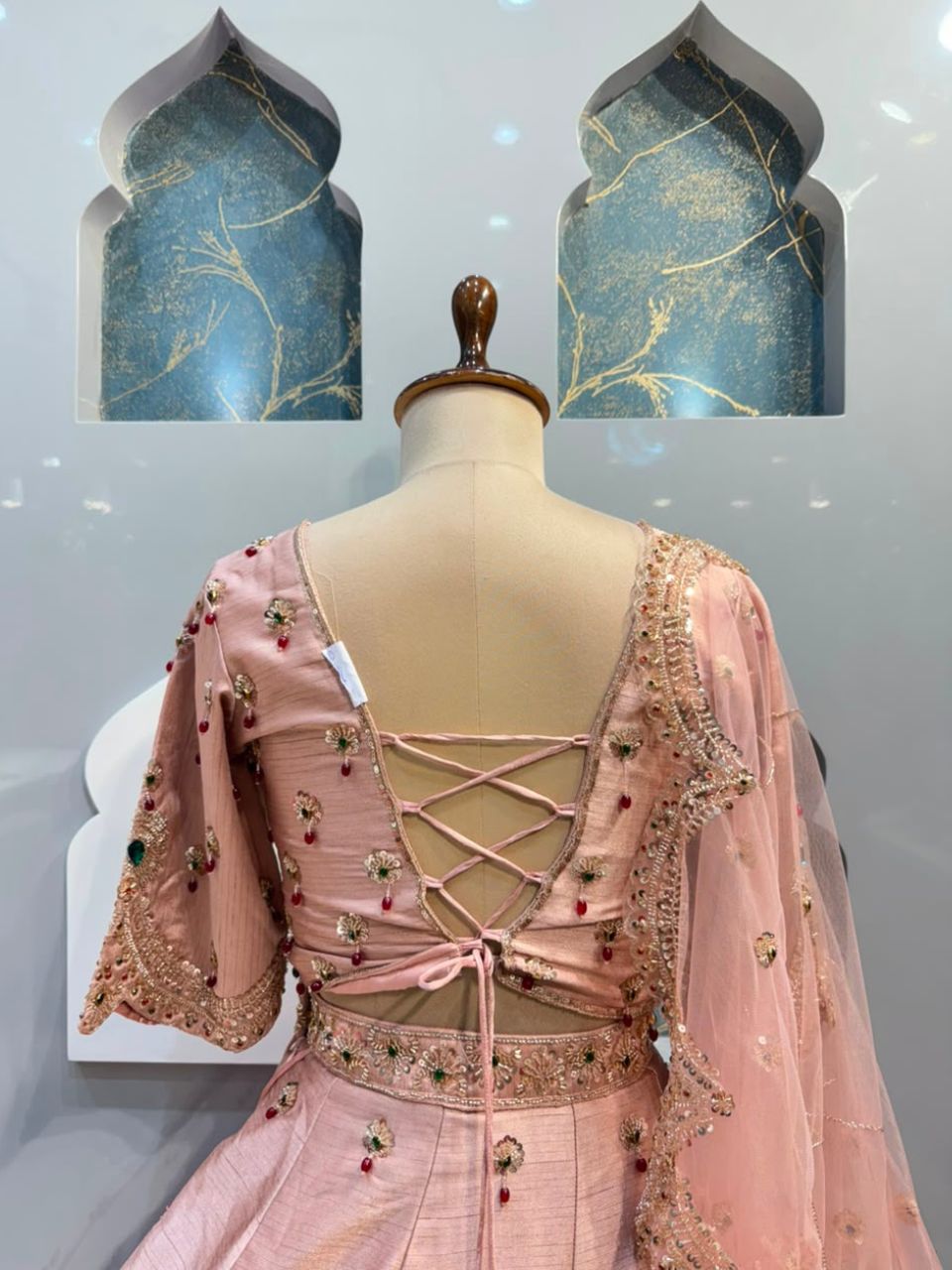 "BLUSH ROSE REGAL EMBROIDERED LEHENGA"