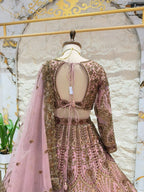 "BLUSH PINK AND ANTIQUE GOLD ROYAL LEHENGA"