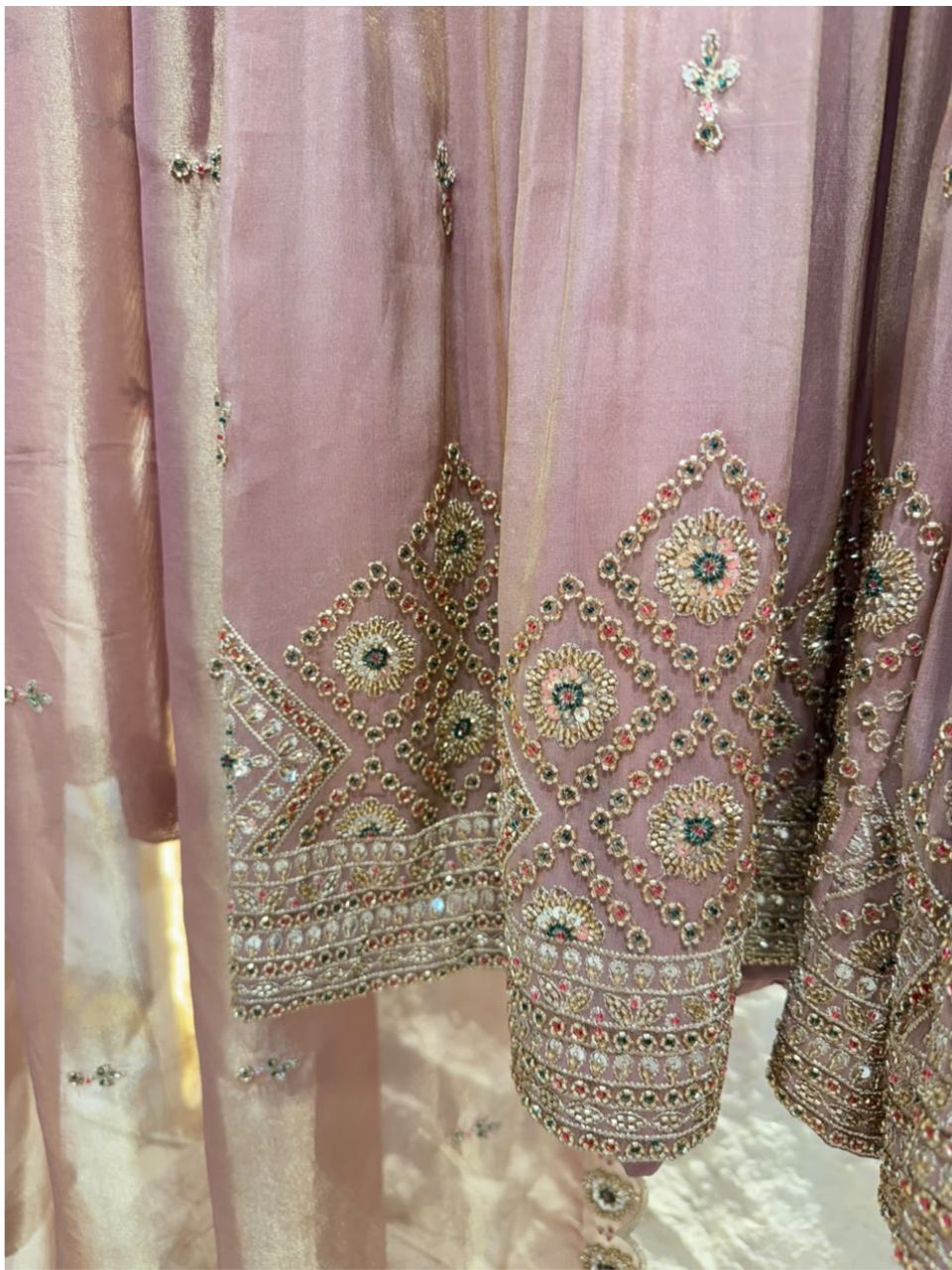 "MAUVE MIRAGE EMBELLISHED SHARARA"
