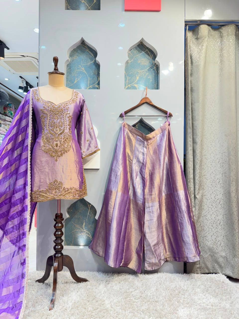"LAVENDER ROYALE EMBROIDERED SHARARA"