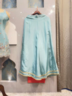 "SKY BLUE ZARI ELEGANCE SHARARA"