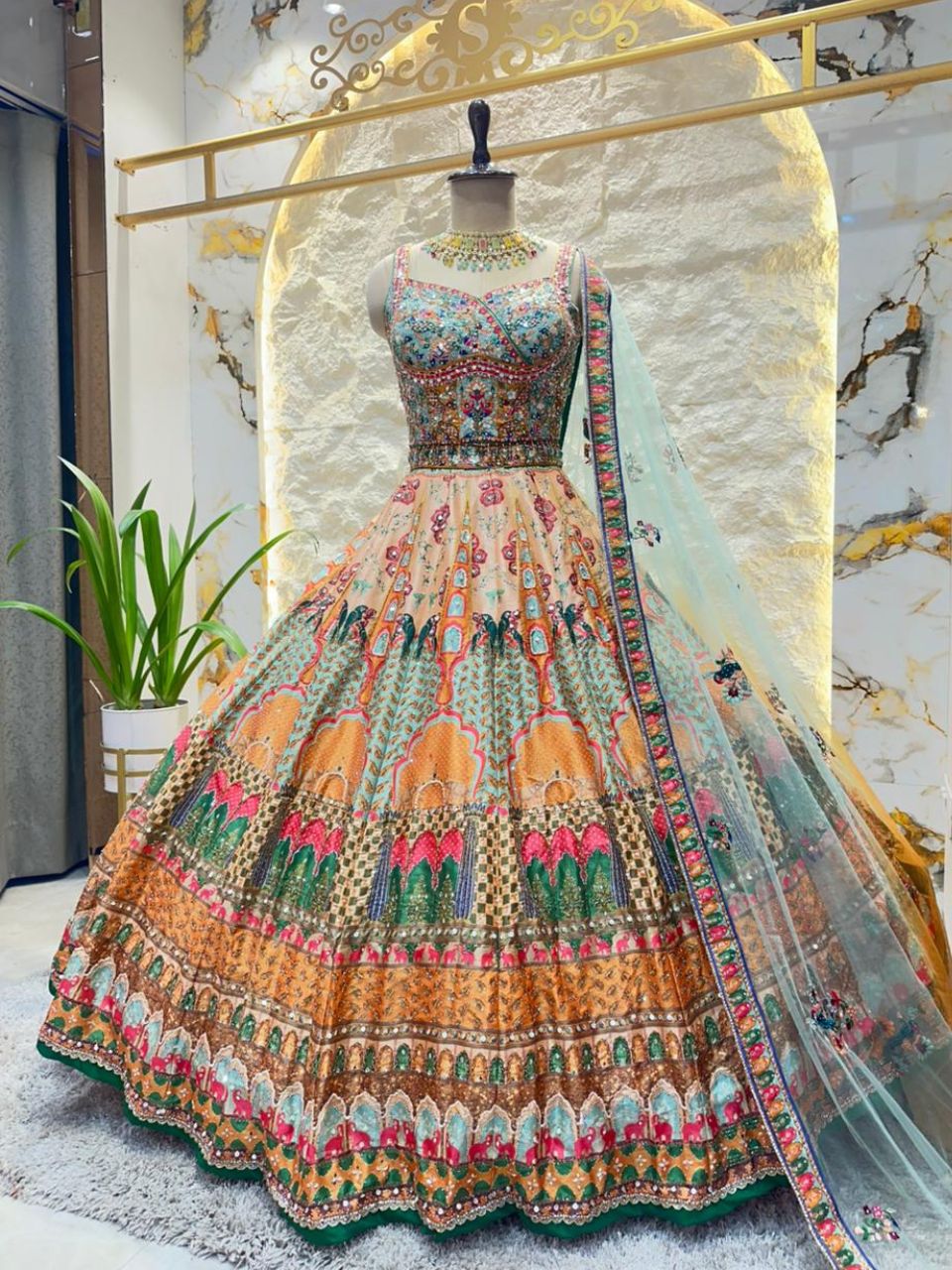 "ROYAL MOSAIC HERITAGE LEHENGA"
