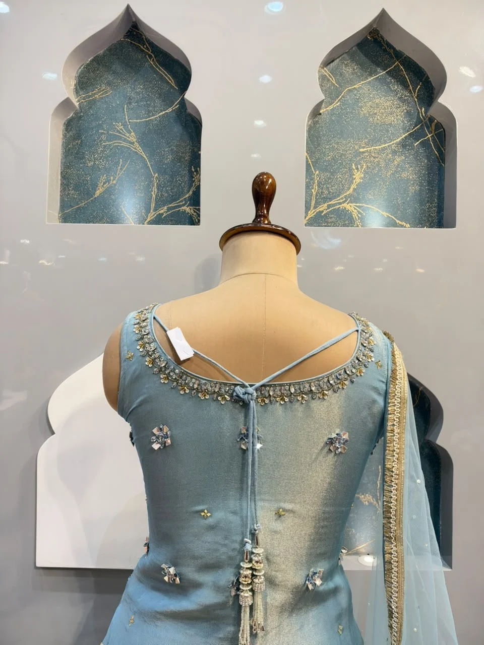 "ELEGANT SKY BLUE INDO-WESTERN"