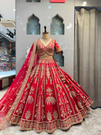 "RUBY RED DESIGNER LEHENGA"