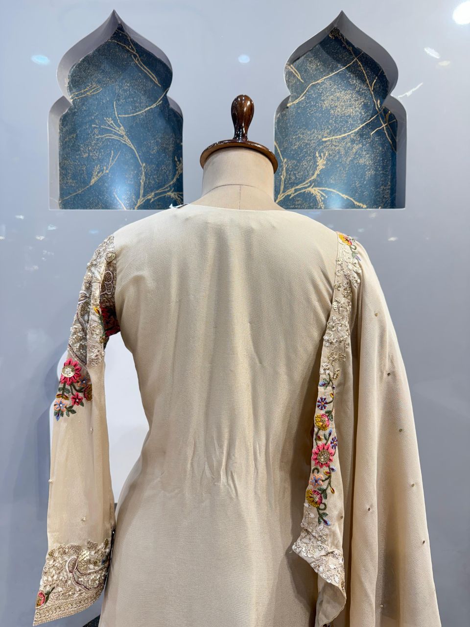 "IVORY BLOSSOM EMBROIDERED SHARARA"