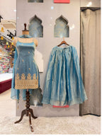 "ELEGANT TEAL BLUE SHARARA"