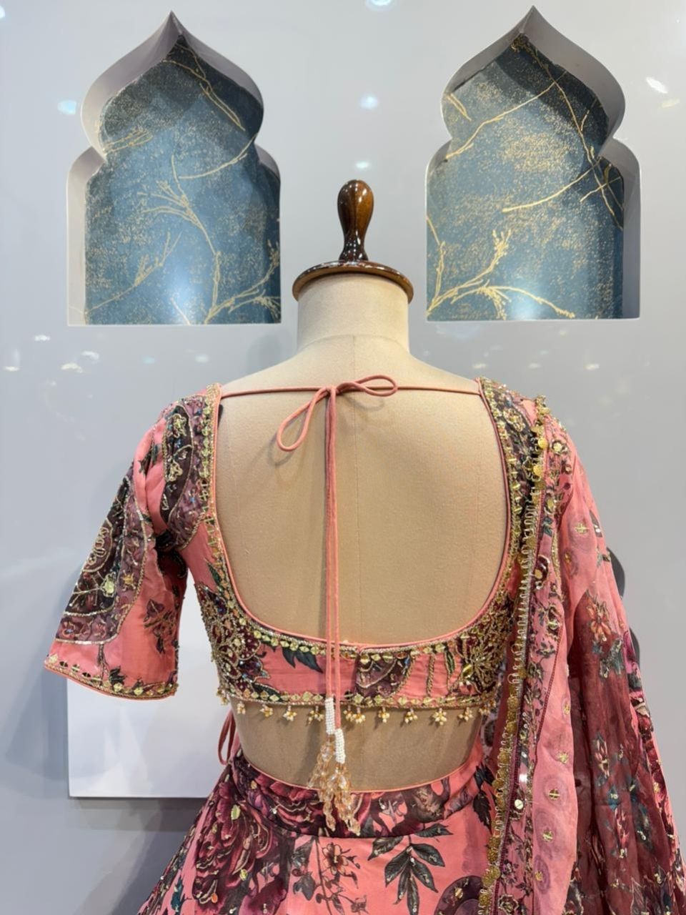 "BLUSH ROSE PRINTED EMBELLISHED LEHENGA"