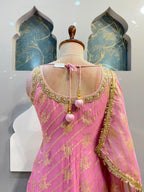"BLUSH PINK ZARI EMBROIDERED GARARA"