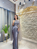 "STEEL GREY EMBELLISHED INDO-WESTERN"