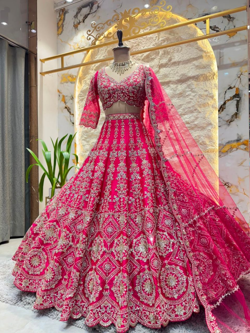 "MAGENTA BLOSSOM LUXE LEHENGA"