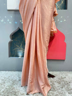 "BLUSH ROSE DRAPE SAREE"