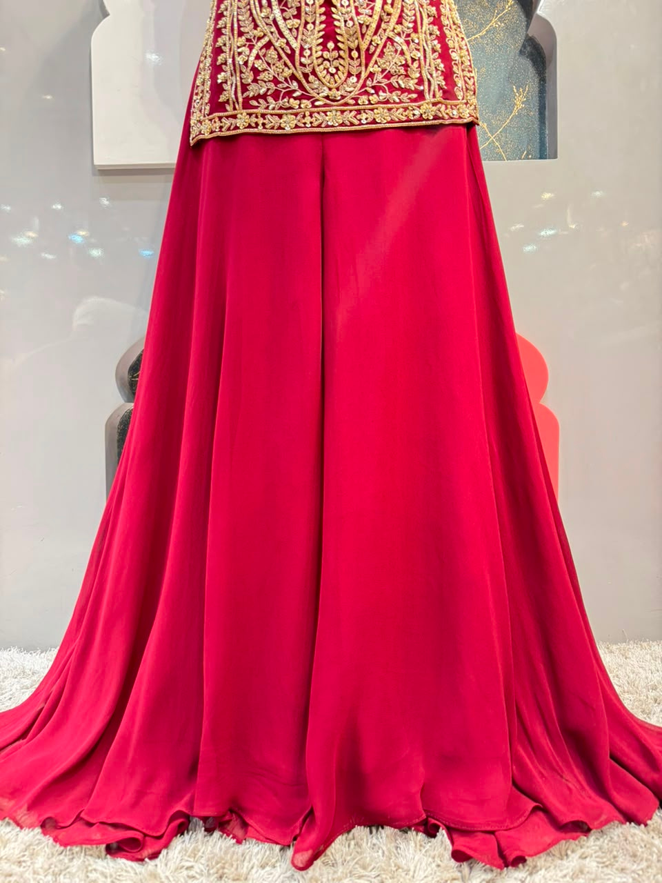 "BURGANDY MUGHAL ROYALE SHARARA"
