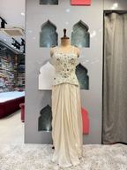 "IVORY MIRRORWORK GLAM INDO-WESTERN"