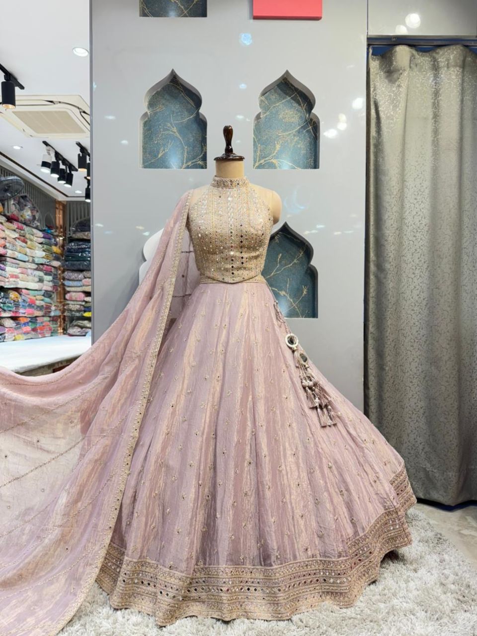 "BLUSH PEARL EMBELLISHED LEHENGA"