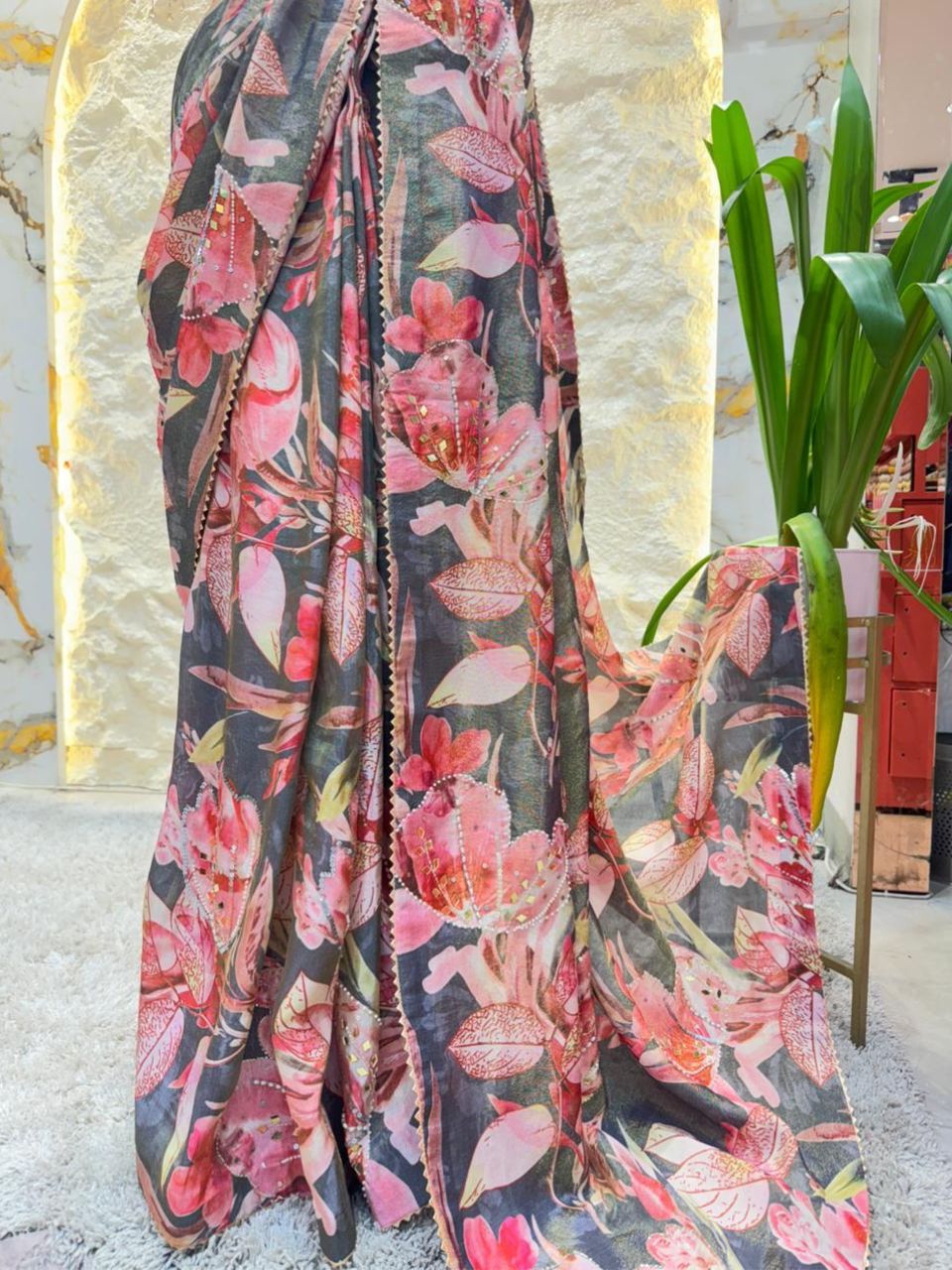 "MIDNIGHT BLOOM SAREE"