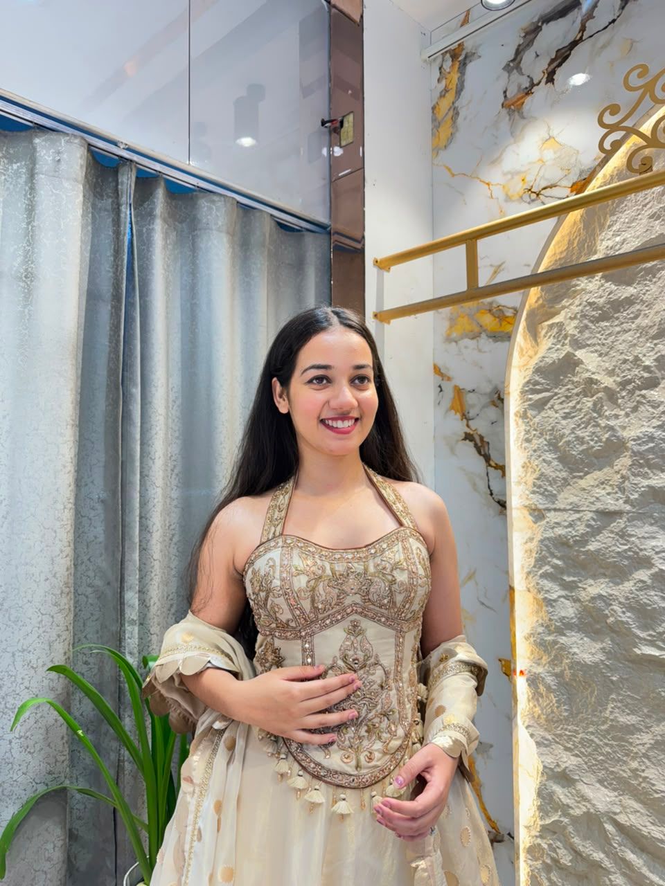"CHAMPAGNE ROYALE LEHENGA"