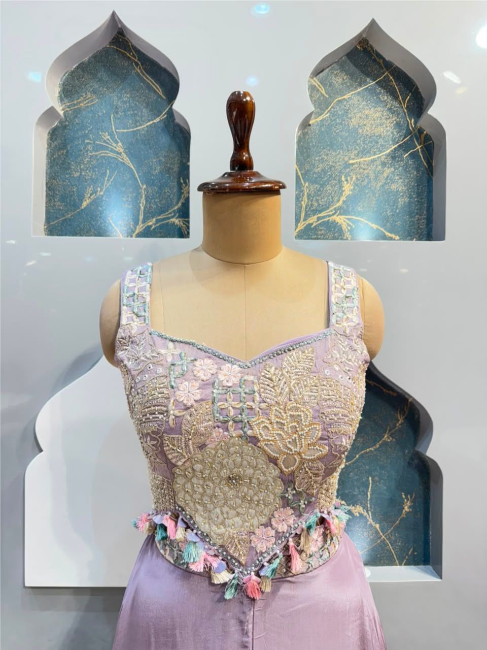 "LAVENDER BLOOM EMBROIDERED INDO-WESTERN"