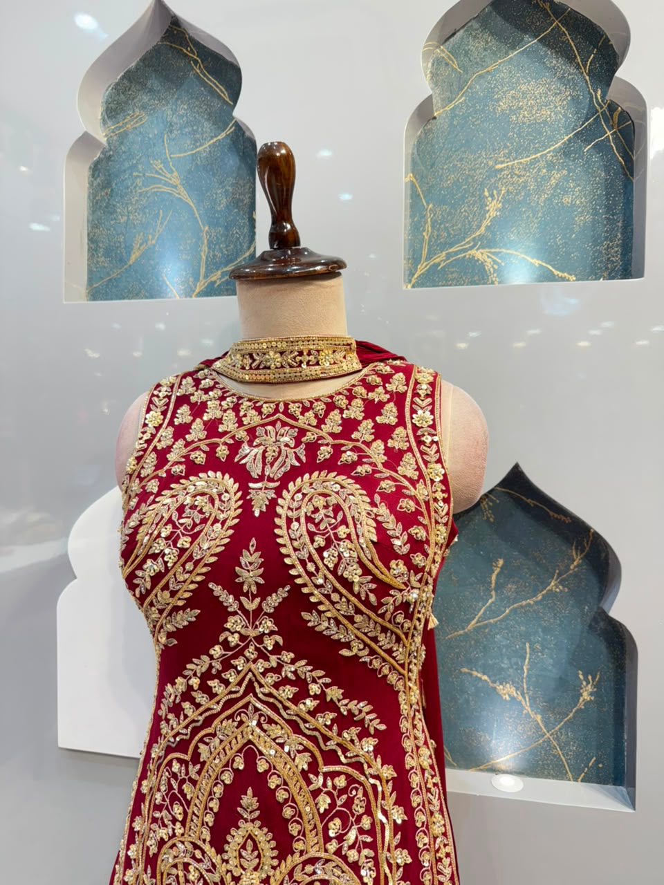 "BURGANDY MUGHAL ROYALE SHARARA"