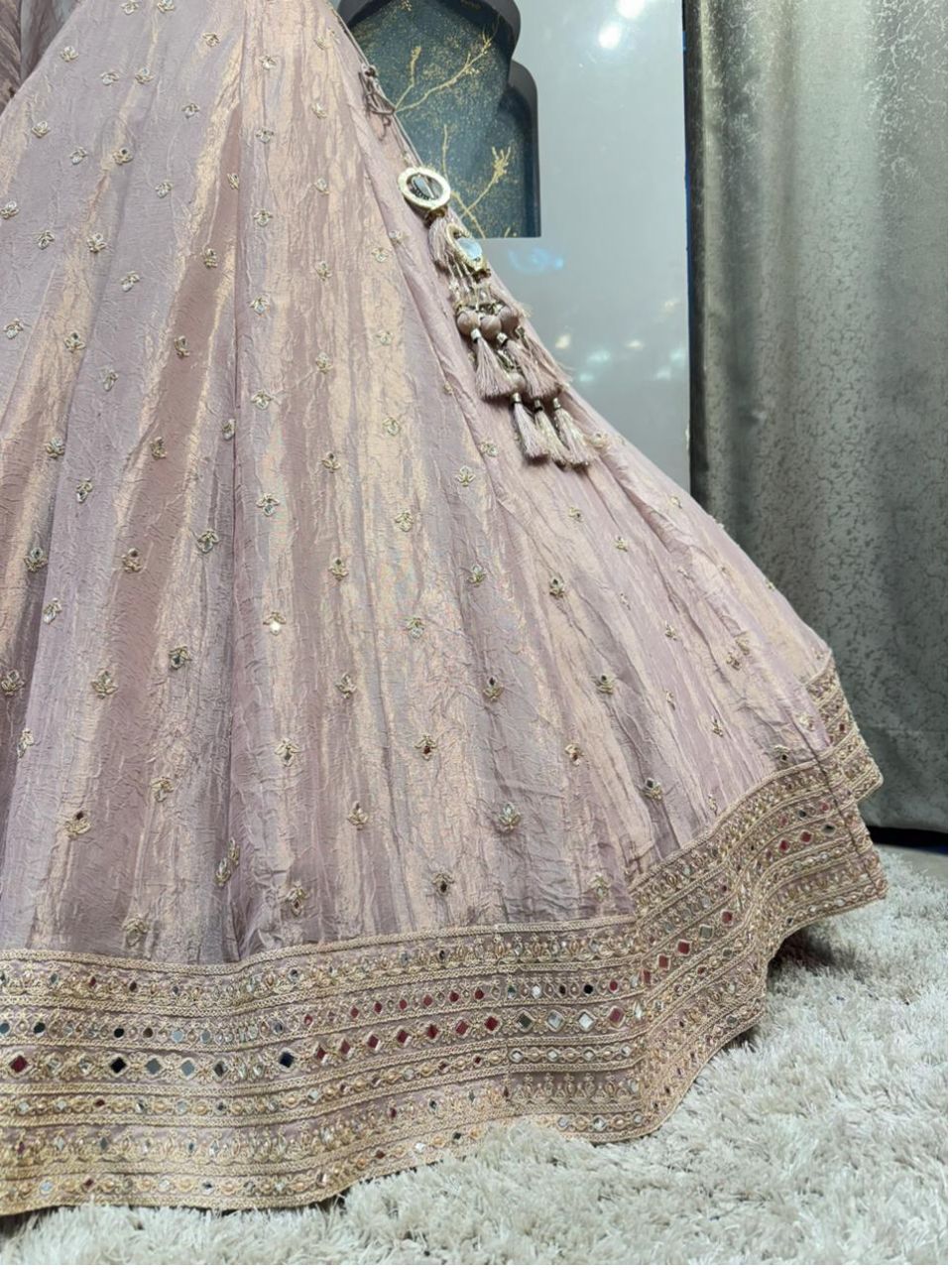 "BLUSH PEARL EMBELLISHED LEHENGA"