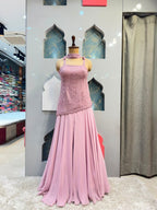 "BLUSH ROSE DRAPE INDO-WESTERN"