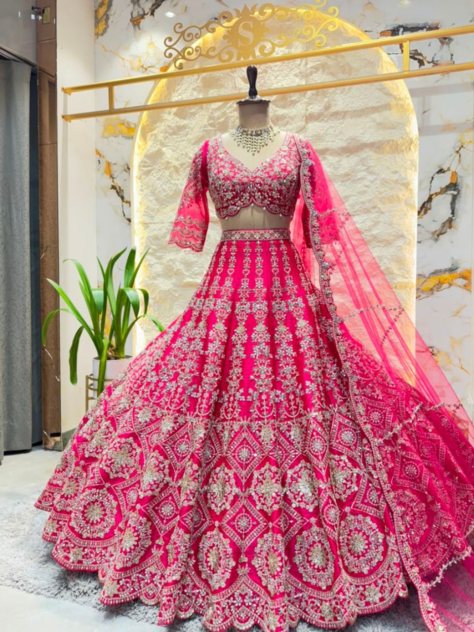 "MAGENTA BLOSSOM LUXE LEHENGA"