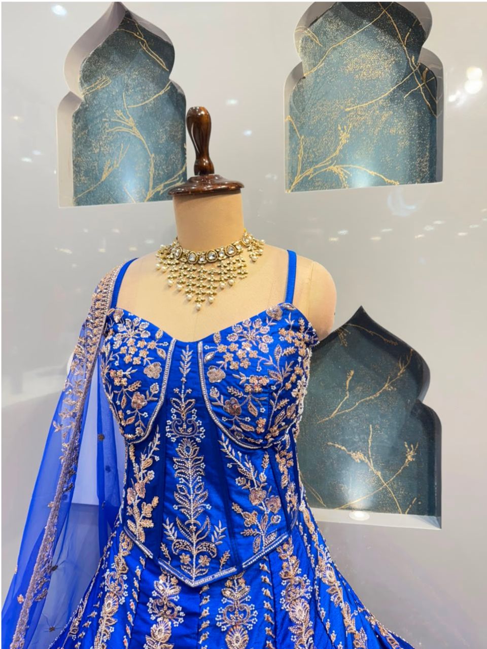"ROYAL BLUE REGAL EMBROIDERED LEHENGA"
