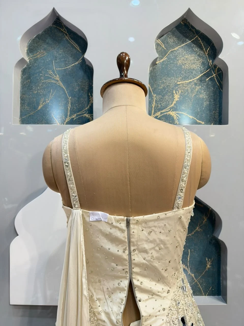"IVORY MIRRORWORK GLAM INDO-WESTERN"